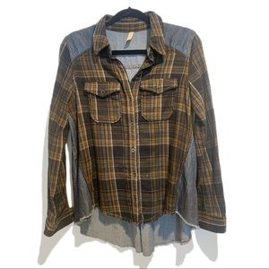 Free People paid/jean flannel